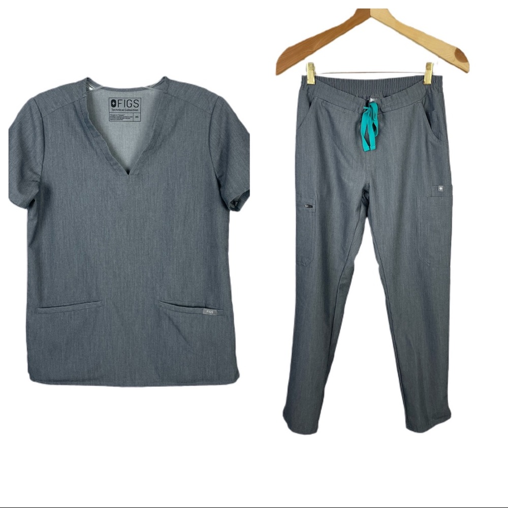 Figs Technical Collection Grey Scrubs Set XS